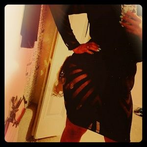 Black net see through dress